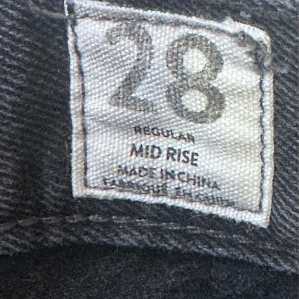 Free People We The Free Black Distressed Jeans Women 28 Raw Hem Cropped Straight - Picture 4 of 9
